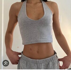 Gray Halter Top Brandy Melville